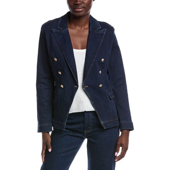 Sam Edelman Womens  Imogen Double-Breasted Blazer, Blue - Picture 1 of 3